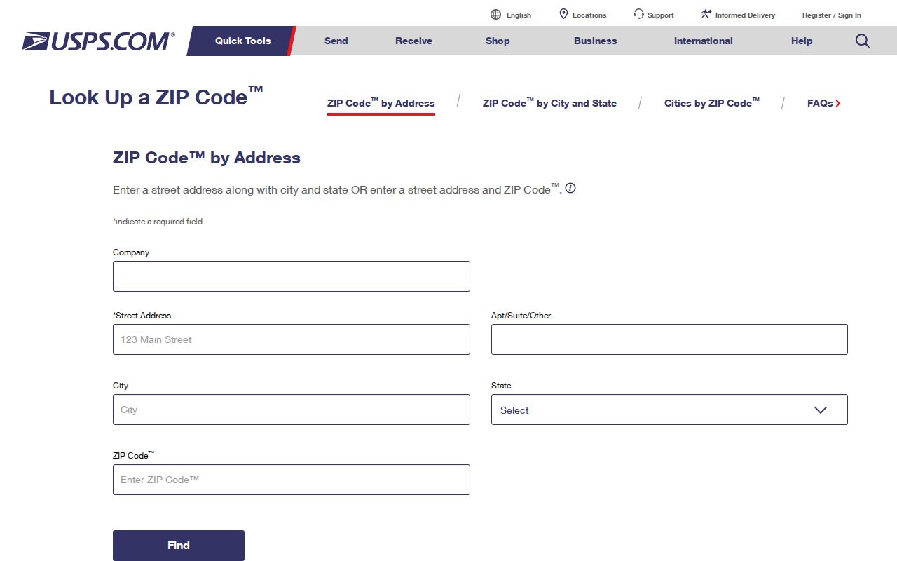 USPS ZIP lookup by South Bend street address